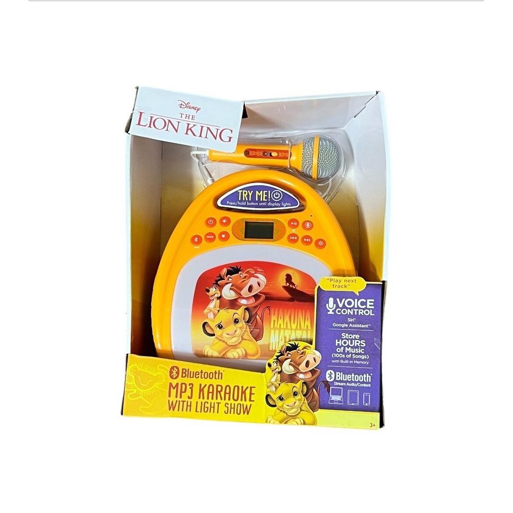 Disney LION KING Bluetooth MP3 Karaoke Light Show Machine Voice Control Portable